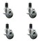 Service Caster 3.5'' SS Gray Poly Swivel 1-5/8'' Expanding Stem Caster Set with Brake, 4PK SCC-SSEX20S3514-PPUB-TLB-158-4 - alternate 1